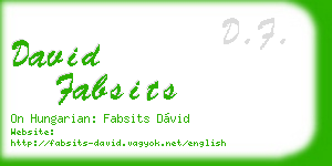 david fabsits business card